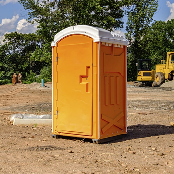 how often are the portable restrooms cleaned and serviced during a rental period in Knox